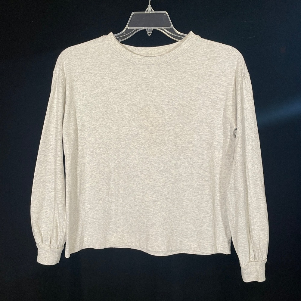 Everlane The Organic Cotton Oversize Long-Sleeve Tee Heather Grey Neutral XS